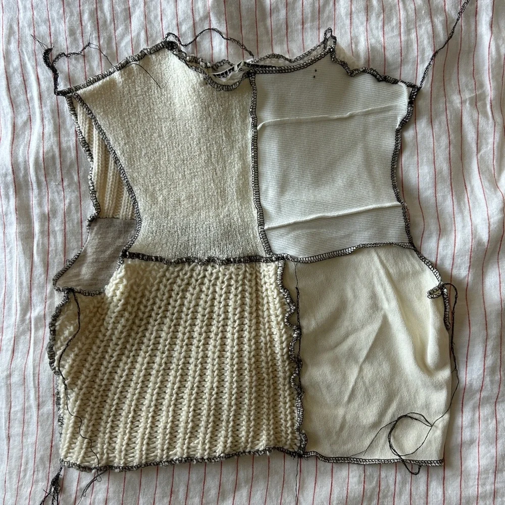 is.egan custom contrast mixed panel handmade top - Picture 2 of 3